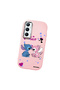 Realme C65 Compatible Case Camera Protective Pink Stitch Pattern Silicone Couple Phone Case - 3