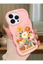 iPhone 13 Pro Max Compatible Case Camera Protector Pink Silicone Lover Couple Phone Case Floral Case