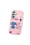 Samsung Galaxy M34 Compatible Case Camera Protective Pink Stitch Patterned Silicone Beloved Couple Phone Case - 3