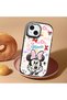iPhone 15 Compatible Case Camera Protector Black Minnie Patterned Silicone Lover Couple Phone Case - 2