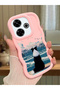 Redmi 13X Compatible Case Camera Protector Pink Silicone Lover Couple Phone Case Dog Pattern