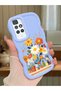 Redmi 10 Compatible Case Camera Protector Blue Silicone Lover Couple Phone Case Floral Case