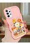 Samsung Galaxy A73 Compatible Case Camera Protector Pink Silicone Lover Couple Phone Case Floral Case