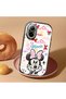 Realme 12 Lite Compatible Case Camera Protector Black Minnie Patterned Silicone Lover Couple Phone Case - 2