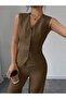 Women's Strappy Button-Front Blouse and Pants Linen Two-Piece Set - 5