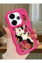 Redmi 13 4g Compatible Case Camera Protector Red Silicone Lover Couple Phone Case Cat Case