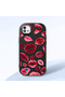 Realme C11 2021 Compatible Case Camera Protector Black Kiss Patterned Silicone Lover Couple Phone Case