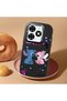 Infinix Smart 8 Pro Compatible Case Camera Protective Black Stitch Patterned Silicone Lover Couple Phone Case - 2