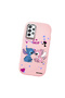 Samsung Galaxy A72 Compatible Case Camera Protective Pink Stitch Patterned Silicone Lover Couple Phone Case - 3