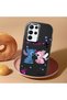 Samsung Galaxy S22 Ultra Compatible Case Camera Protective Black Stitch Pattern Silicone Lover Couple Phone Case - 2