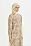 Plus Size Stone Patterned Long Tunic - Beige - 2