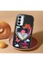 Samsung Galaxy A15 Compatible Case Camera Protective Black Heart Patterned Silicone Lover Couple Phone Case - 2