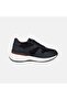 Men's Black Lace-Up Leather Sneaker with Thick White Sole - 2
