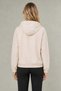 Women's Stone Crinkle Fabric Hooded Raincoat with Elastic Waist and Pocket Detail - 2