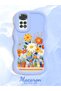 Redmi Note 11S Compatible Case Camera Protector Blue Silicone Couple Phone Case Floral Case - 2