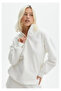 Unisex long sleeve half-zip basic sweatshirt - white