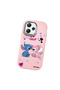 Redmi 12 Compatible Case Camera Protector Pink Stitch Patterned Silicone Lover Couple Phone Case - 3