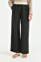 Elastic Waist Pleated Trousers with Elasticated Cuffs - Black - 2