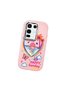 Infinix Note 50 Compatible Case Camera Protector Pink Heart Pattern Silicone Lover Couple Phone Case - 3