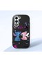Oppo A5 Compatible Case Camera Protector Black Stitch Patterned Silicone Lover Couple Phone Case