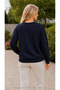 Women's Lavender Flower Printed Round Crew Neck Casual Basic Sweathirt - 2
