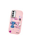 Samsung Galaxy A14 Compatible Case Camera Protector Pink Stitch Patterned Silicone Beloved Couple Phone Case - 3