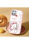 Realme C25S Compatible Case Camera Protective Pink Cardoon Patterned Silicone Lover Couple Phone Case - 2