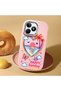 Realme C51 Compatible Case Camera Protector Pink Heart Pattern Silicone Lover Couple Phone Case - 2