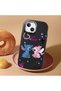 iPhone 14 Compatible Case Camera Protector Black Stitch Pattern Silicone Lover Couple Phone Case - 2