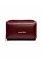 Women's Soft Faux Leather Multi-Card Holder Zippered Wallet Burgundy - 4