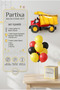 Construction Dump Truck Balloon Stand Set |   Transparent 7-Piece Stand + Dump Truck Foil Balloon 79×66 cm + 7 Latex Balloons - 2