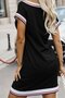 Women's Short Sleeve V-Neck Short Viscose Two-Thread Dress - 3