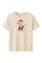 Women's Beige Autumn Teddy Bear Printed T-Shirt 100% Cotton Comfortable Fit - 2