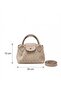 Snap Closure Patterned Mini Hand and Shoulder Bag with Strap - 3