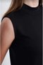 Women's Stand Collar Sleeveless Basic Tunic Blouse Long Cut Loose Casual Combination - 2