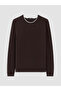 Ozmarka New Season Brown Crew Neck Men's Sweater - 5