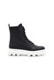 Zrk-X0993 Premium Black and White High Sole Men's Lace-Up Zippered Boots - 4