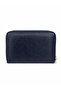 Women's Soft Faux Leather Multi-Card Holder Zippered Wallet Navy Blue - 2