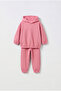 Basic Şardonlu Hooded Set 2-7 Years Pink - 2