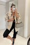 Women's Stone Color Water-Repellent Fabric Bomber Jacket with Standing Collar and Apollet Detail - 5
