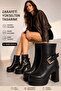 Women's Lorenza Black 12 cm Platform Heeled Women's Boots K-2030 - 8