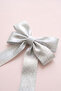 Silver Glitter Bow Girl's Automatic Buckle - 2