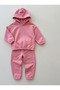 Basic Şardonlu Hooded Set 2-7 Years Pink - 3