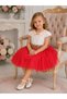 Girl's Floral Appliqué Laser Cut Lace Detailed Tulle Evening Dress 4-8 Years Birthday, Wedding, Special Occasion - 6