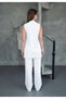 Women's Stand Collar Sleeveless Basic Tunic Blouse Long Cut Loose Casual Combination - 3