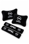 Opel Logo Polar Car Neck Pillow and Seat Belt Pad 4 Piece Black Auto Comfort Set