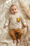 Wild Lion Striped 2-Piece Baby Boy Set - 100% Cotton Modern Safari Design - 3