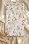 Rabbit Carrot Patterned Orange Edge Piping Embroidered Cotton Muslin Baby Blanket 90*90 cm