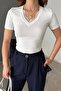 V-Neck Lace Blouse - 4