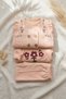 Baby Girl Floral Embroidered 3-Piece Set - Quilted Vest with Ruffle Detail, Four Buttons and Pants Set - 6